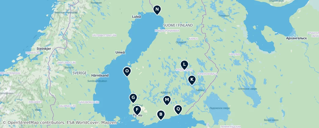 Map of Mainland Finland