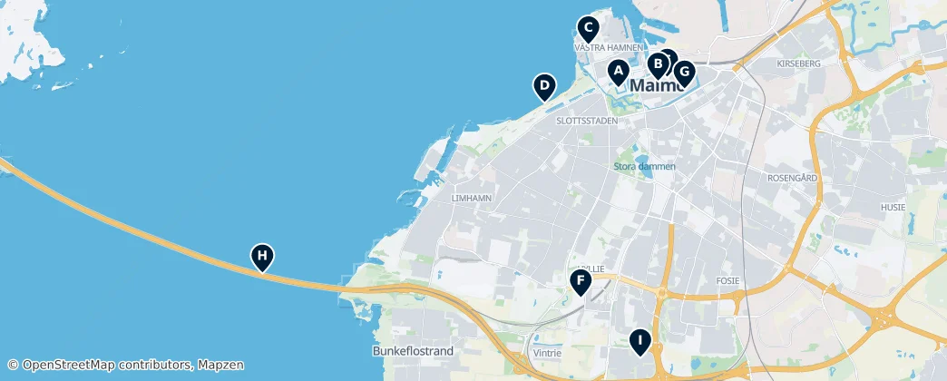 Map of Malmö