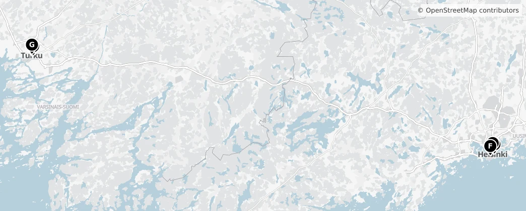 Map of Mainland Finland
