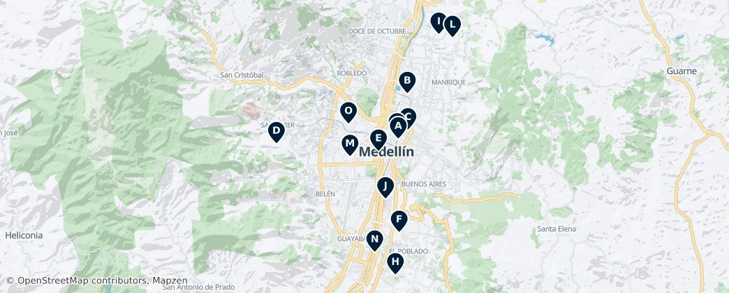 Map of Medellín