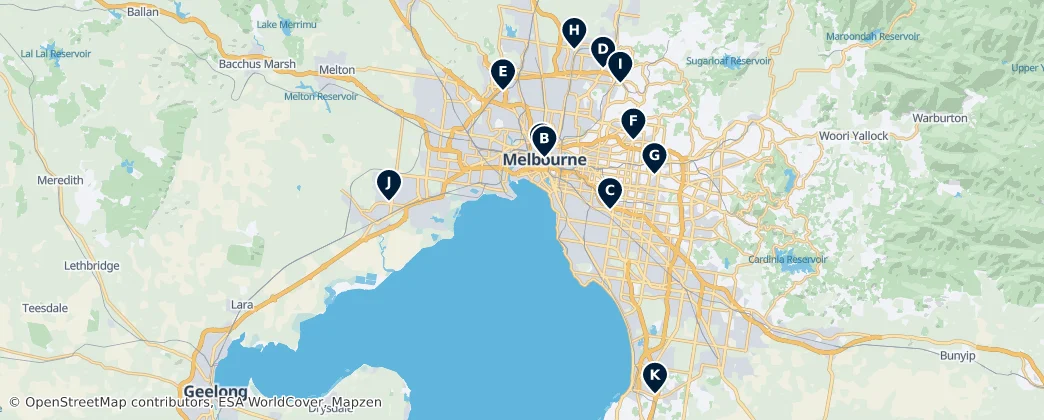 Map of Melbourne