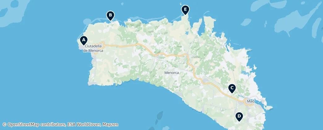 Map of Minorca