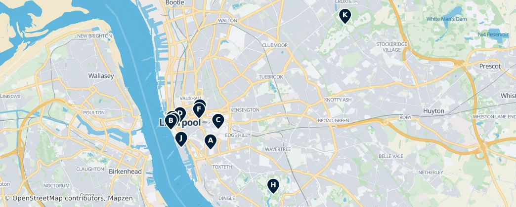Map of Merseyside