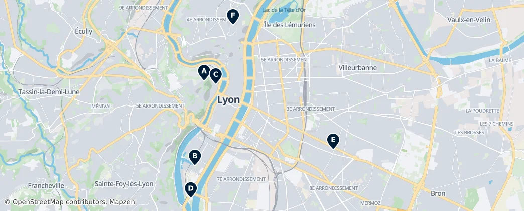 Map of Metropoli di Lione