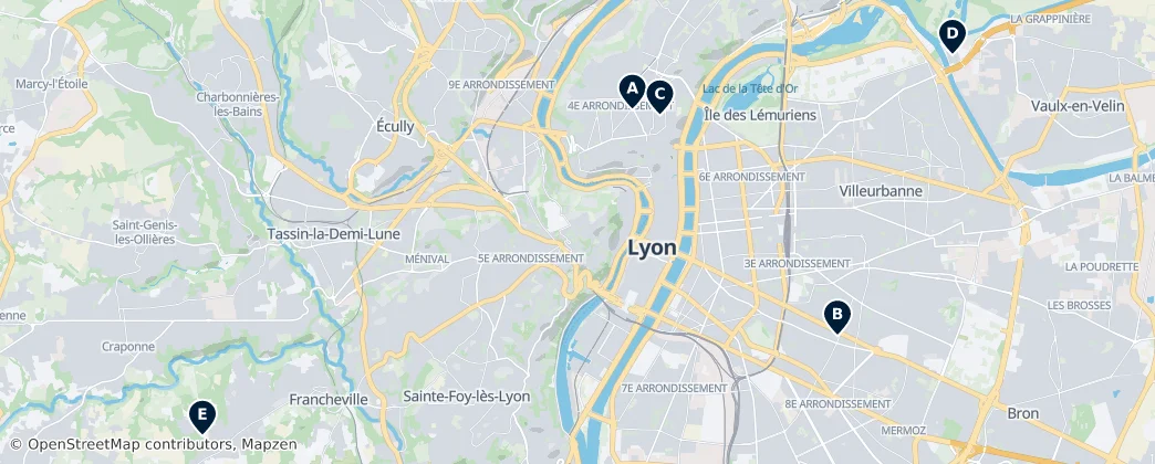Map of Metropoli di Lione
