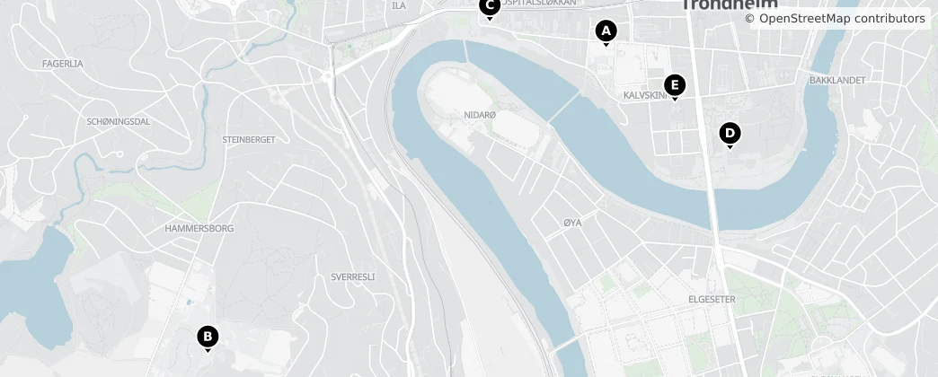 Map of Midtbyen, Trondheim