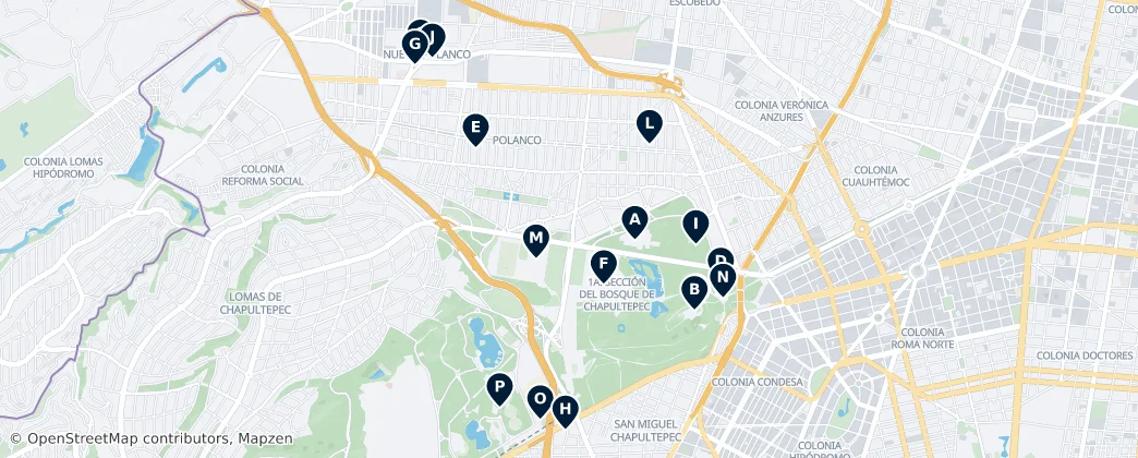 Map of Delegazione Miguel Hidalgo