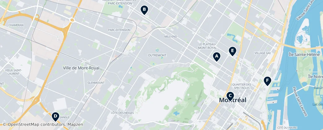 Map of Montréal