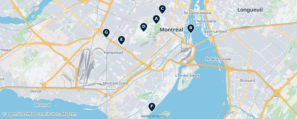 Map of Montréal