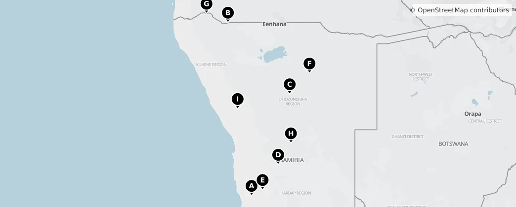Map of Namibia
