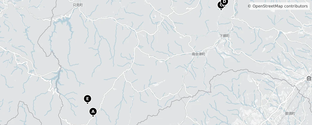 Map of Minamiaizu County