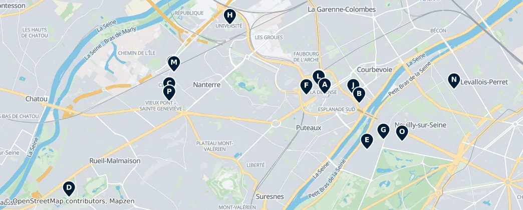 Map of Arrondissement di Nanterre