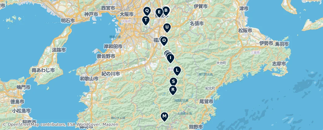 Map of Prefettura di Nara