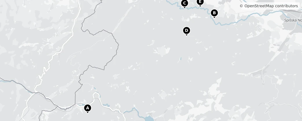 Map of Slovak Paradise National Park