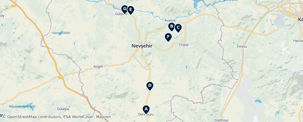Map of Nevşehir