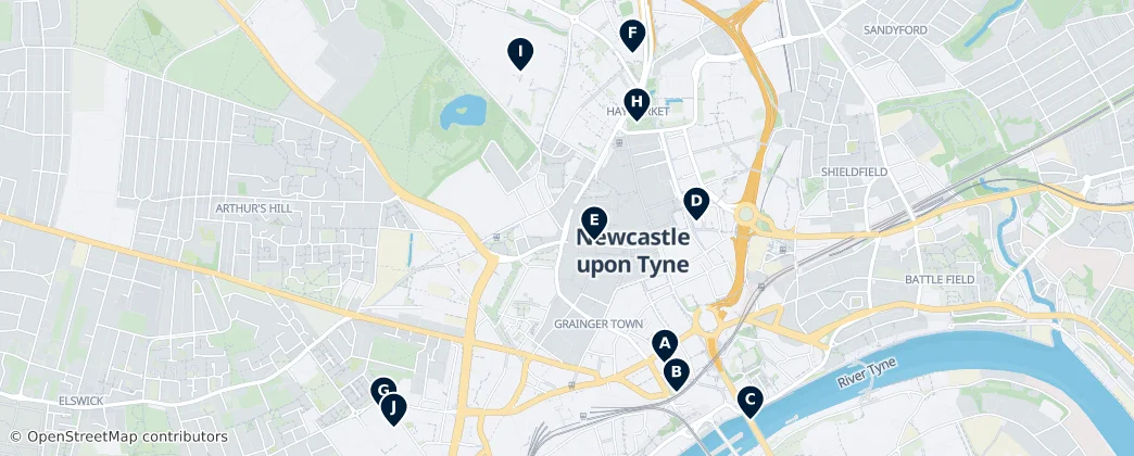 Map of Newcastle upon Tyne