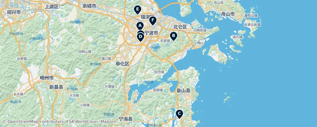 Map of Ningbo