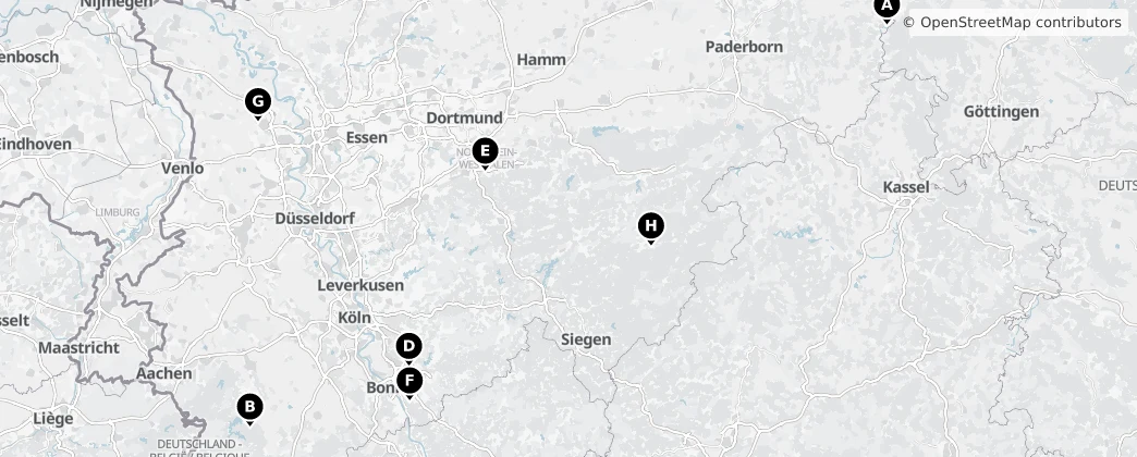 Map of Nord Reno-Westfalia