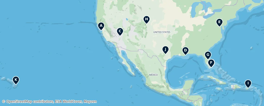 Map of America settentrionale
