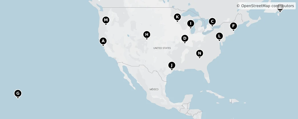 Map of America settentrionale