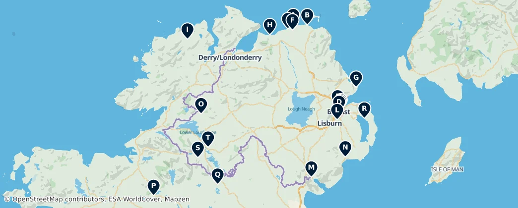 Map of Irlanda del Nord