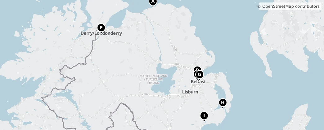 Map of Irlanda del Nord
