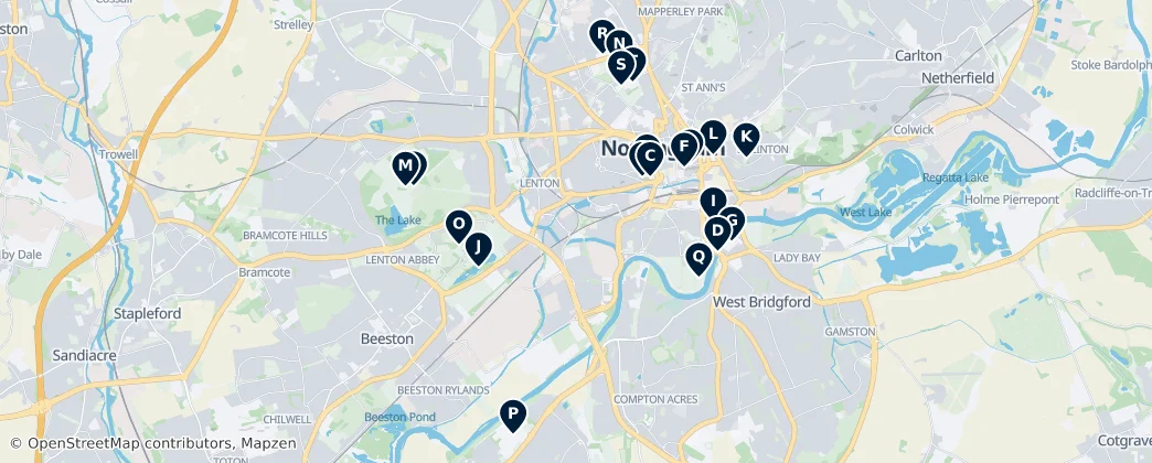 Map of Nottingham