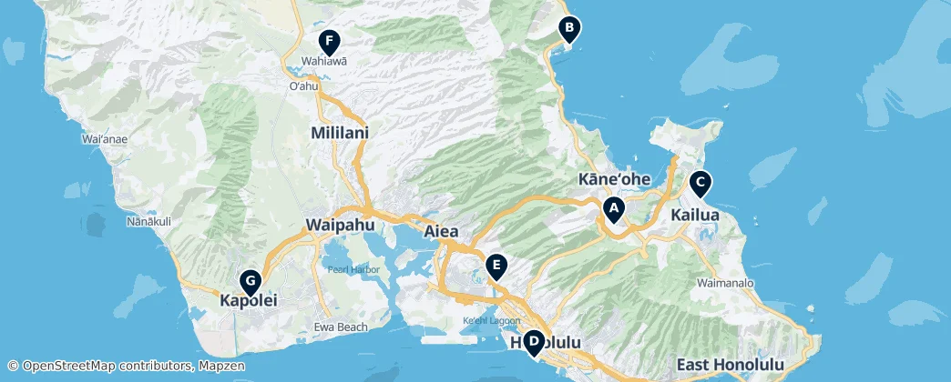 Map of Oahu