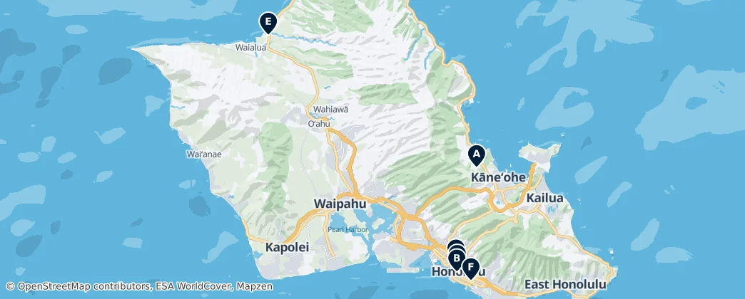 Map of Oahu