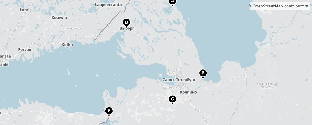Map of Oblast' di Leningrado