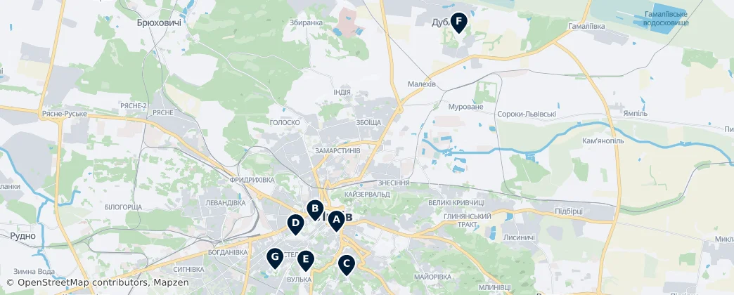 Map of Oblast' di Leopoli