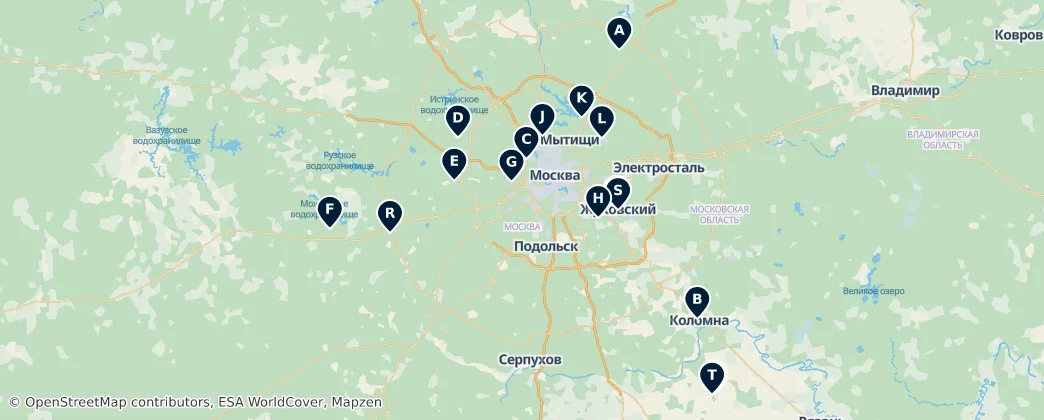 Map of Oblast' di Mosca