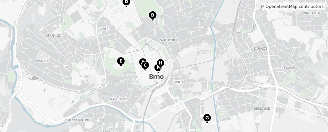 Map of Distretto di Brno-město