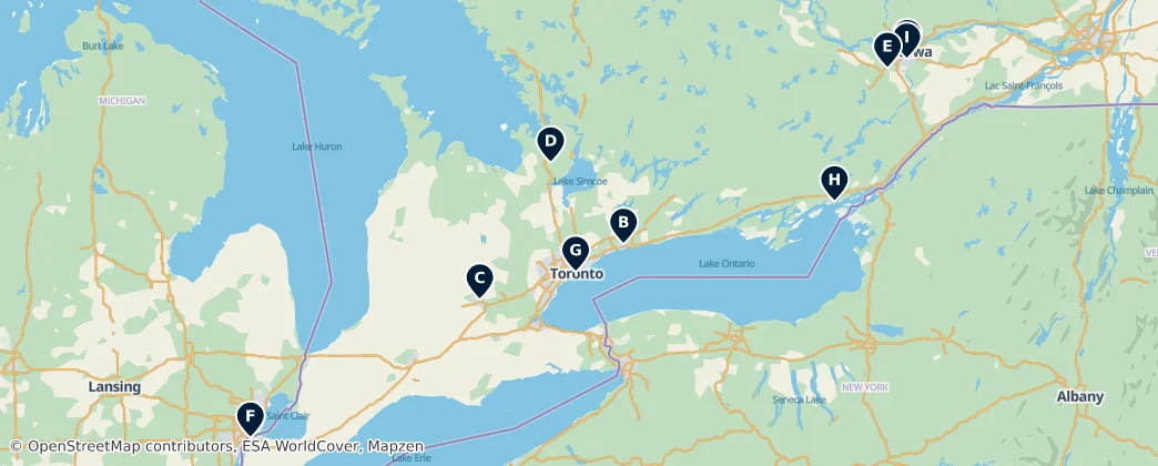 Map of Ontario