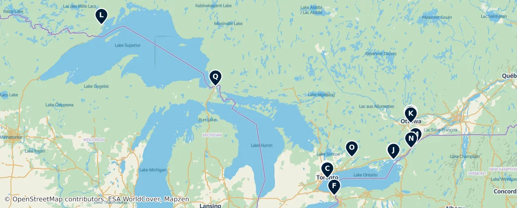 Map of Ontario