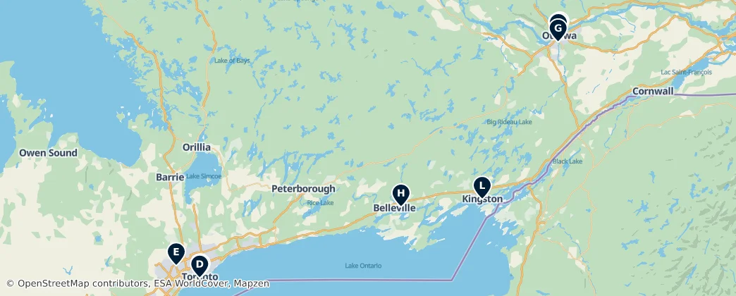 Map of Ontario