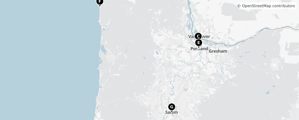 Map of Oregon