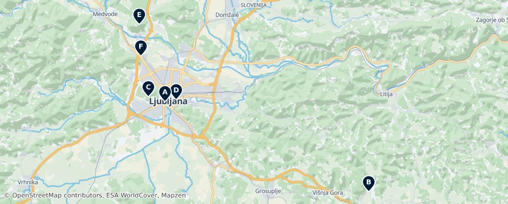 Map of Osrednjeslovenska regija