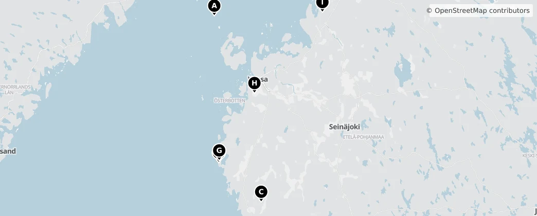 Map of Ostrobothnia