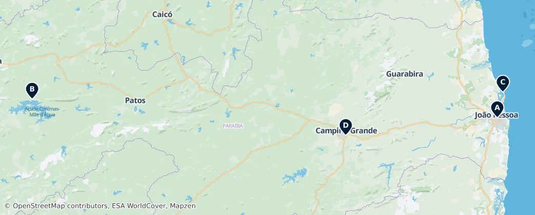 Map of Paraíba