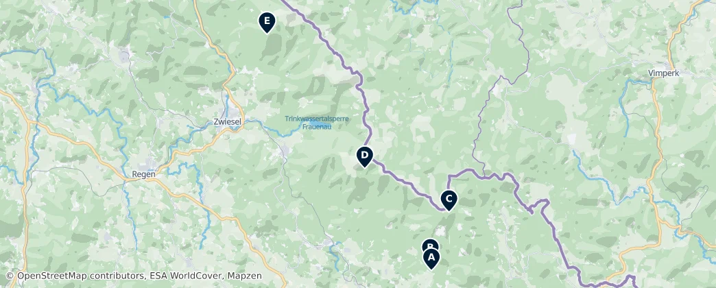 Map of Parco nazionale della foresta bavarese
