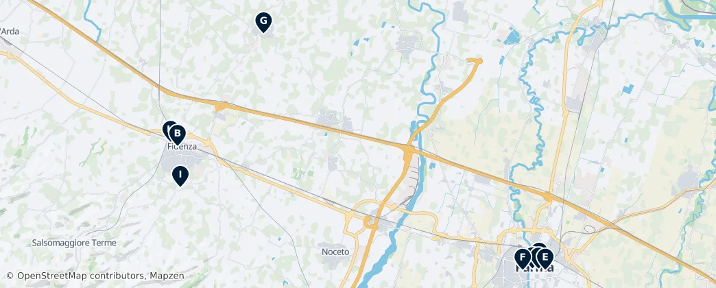 Map of Parma