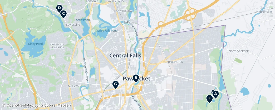 Map of Pawtucket