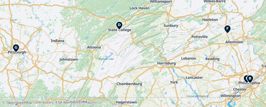 Map of Pennsylvania
