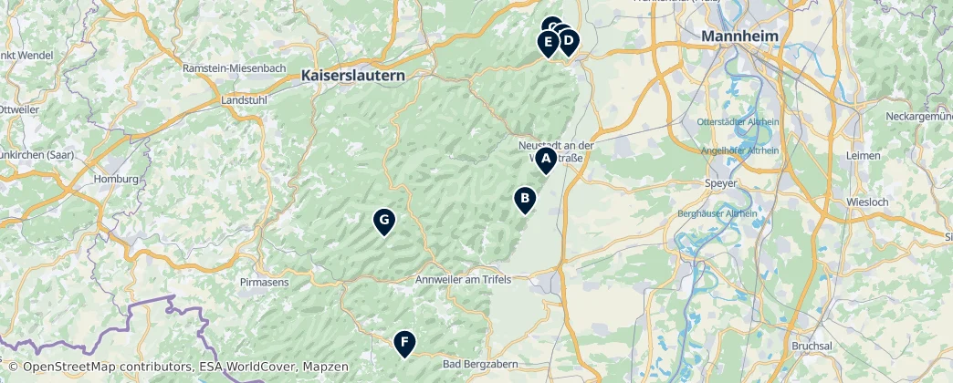Map of Palatinate Forest