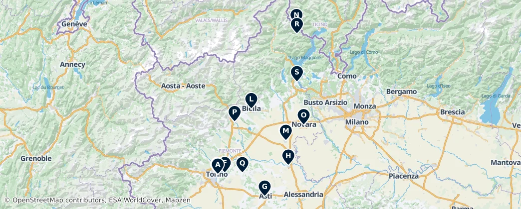 Map of Piemonte