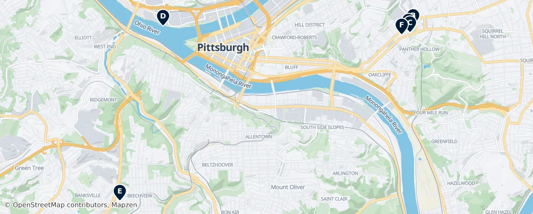 Map of Pittsburgh