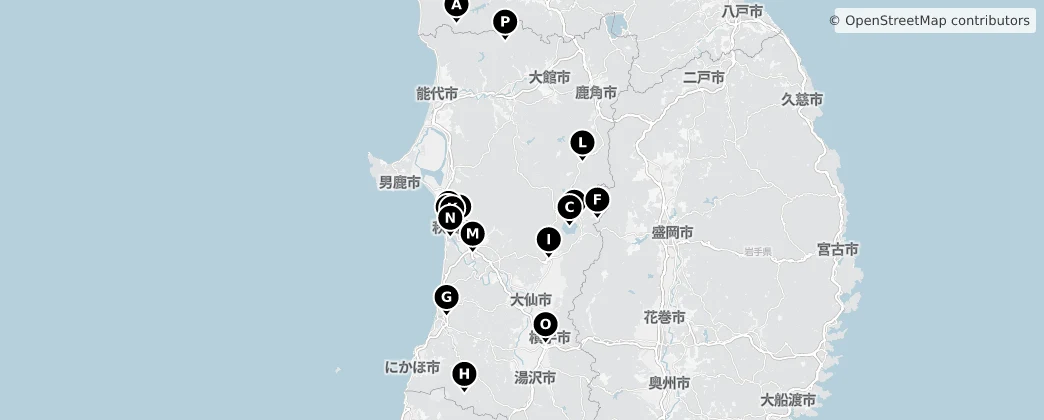 Map of Prefettura di Akita