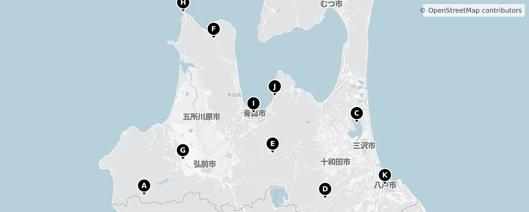 Map of Prefettura di Aomori