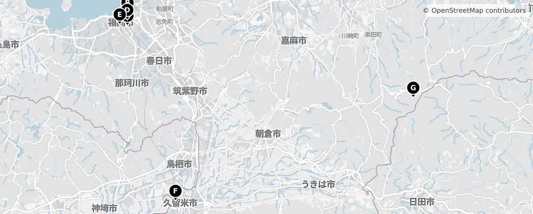 Map of Prefettura di Fukuoka
